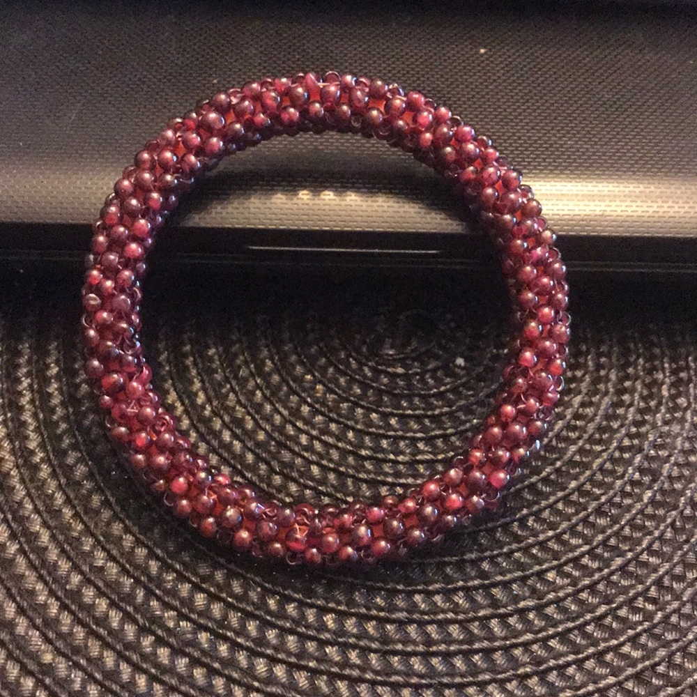 Real Garnet  bangle bracelet